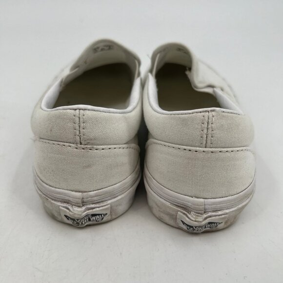 Vans White Classic Slip-On Canvas Sneakers | Size 7.5 - Picture 9 of 10
